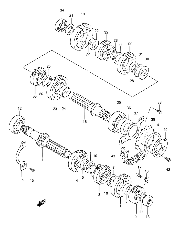TRANSMISSION POUR DR 800 SDR800S V DR800SU V 1997
