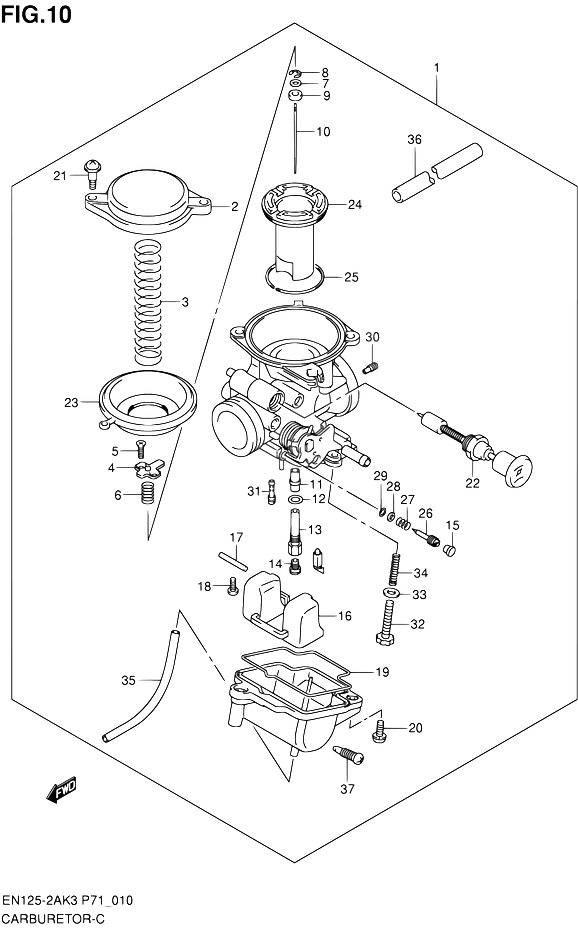 CARBURATEUR POUR SUZUKI ENEN125 2A K8 EN125HU K8 2008