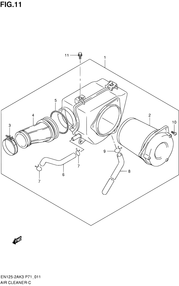FILTRE A AIR POUR SUZUKI ENEN125 2A K8 EN125HU K8 2008