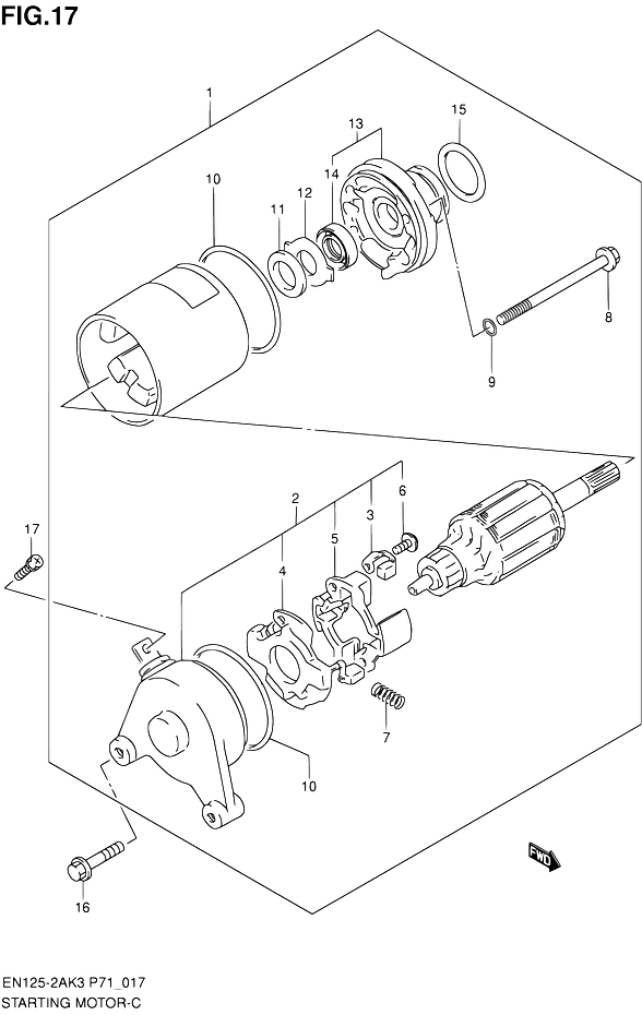 DEMARREUR POUR SUZUKI ENEN125 2A K8 EN125HU K8 2008
