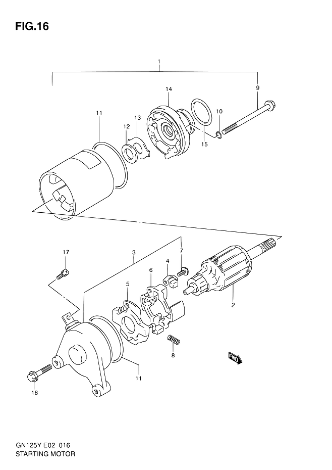 DEMARREUR POUR GN 125GN125 V  GN125E V  GN125U V 1997