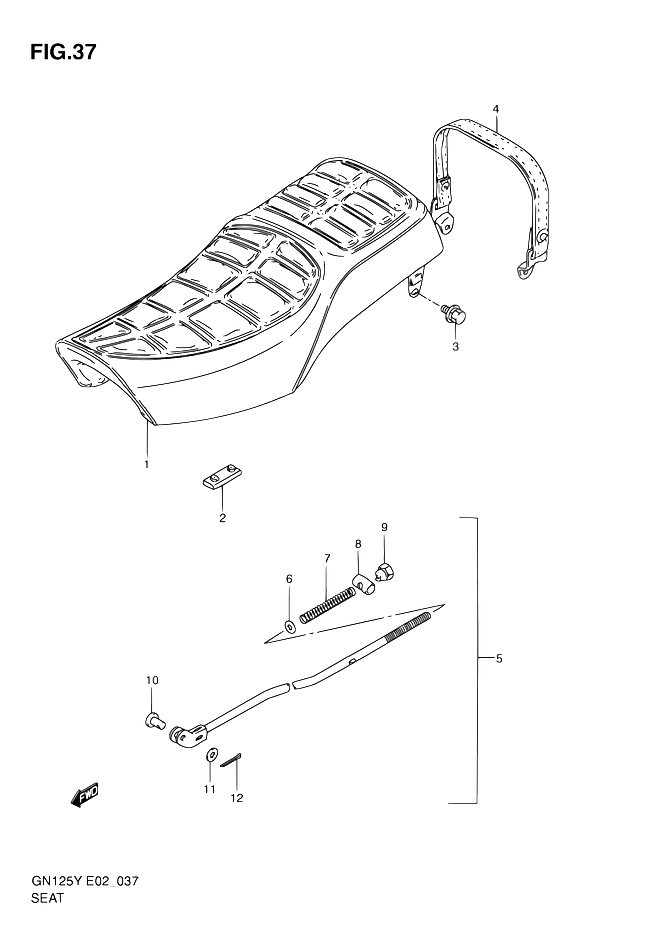SELLE POUR GN 125GN125 V GN125E V GN125U V 1997