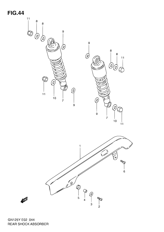 AMORTISSEUR ARRIERE POUR GN 125GN125 V GN125E V GN125U V 1997
