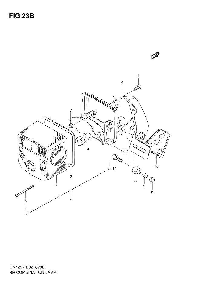 FEU ARRIERE POUR GN 125GN125 W GN125E W GN125U W 1998