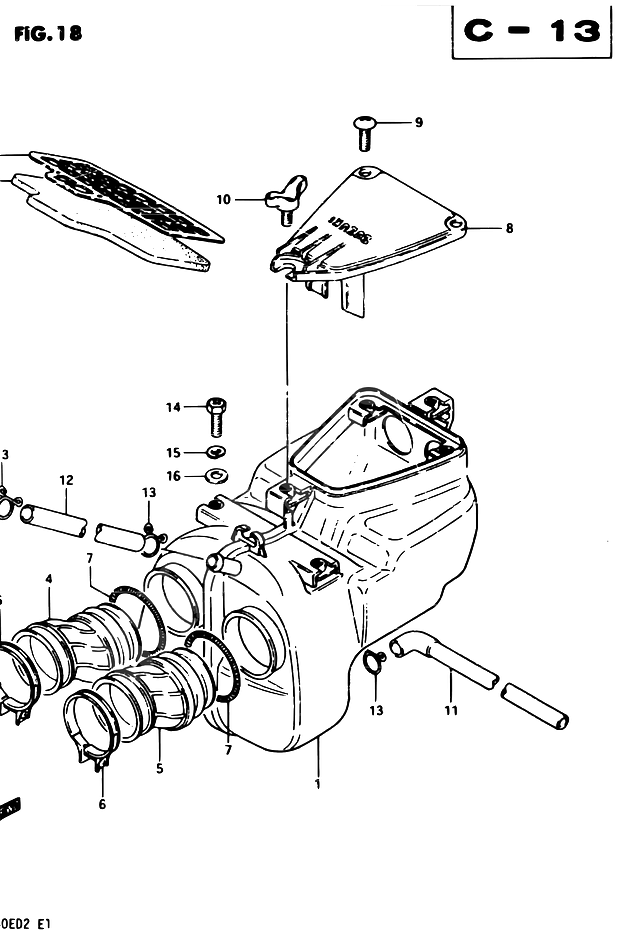 FILTRE A AIR POUR SUZUKI GS EGS450EZ 1982