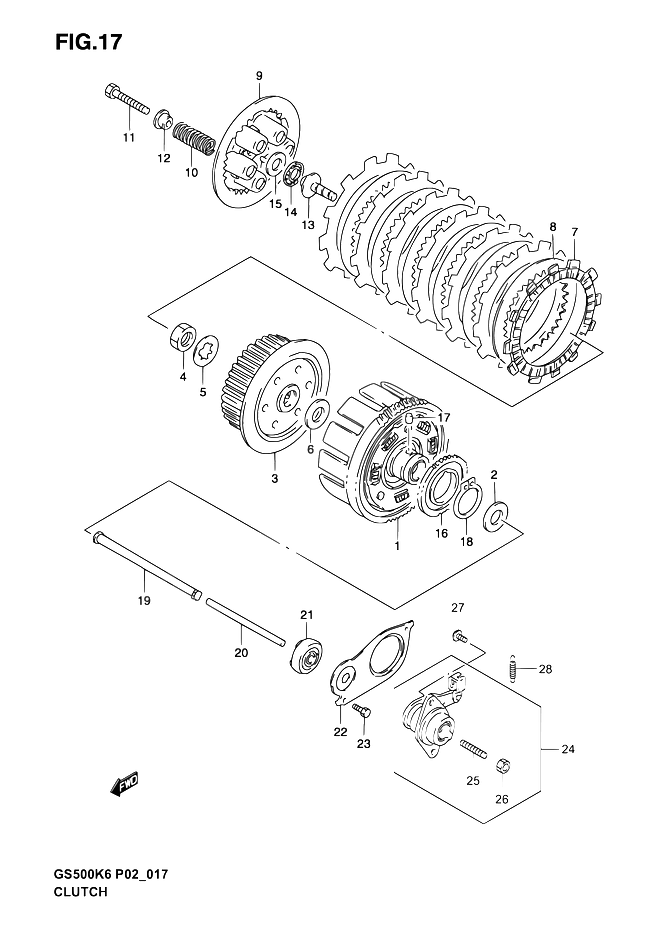 EMBRAYAGE POUR GSE 500GS500 K6  2006