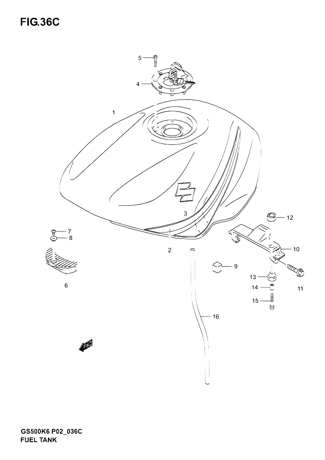 RESERVOIR DESSENCE POUR GSE 500GS500 K6 2006
