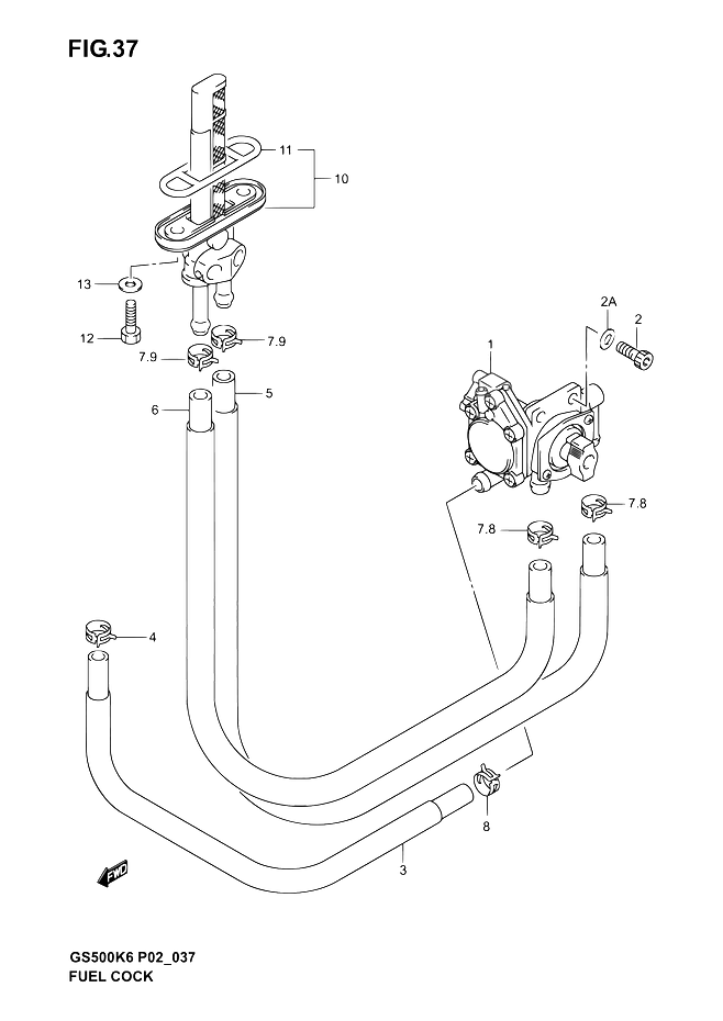 ROBINET DESSENCE POUR GSE 500GS500 K6  2006