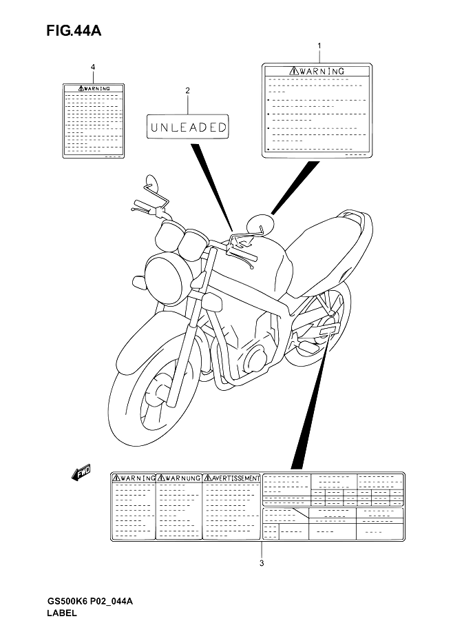 ETIQUETTE POUR GSE 500GS500 K6 2006