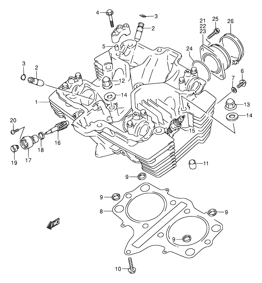 CULASSE POUR SUZUKI GS EGS500E R GS500EU R 1994