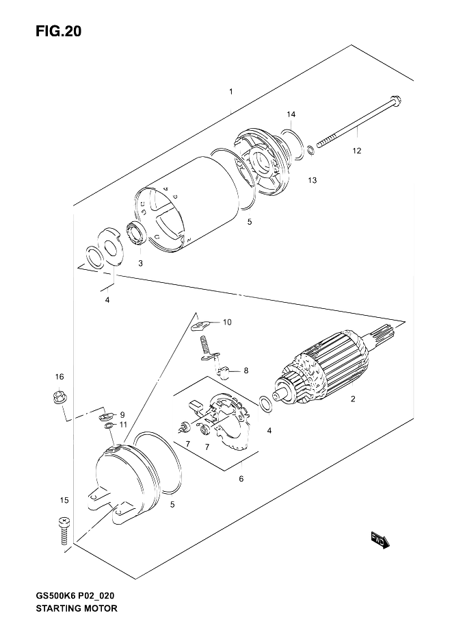 DEMARREUR POUR SUZUKI GS FGS500F K4 2004