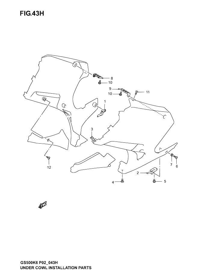 SUPPORTS FIXATIONS CARENAGES POUR SUZUKI GS FGS500F K4 2004