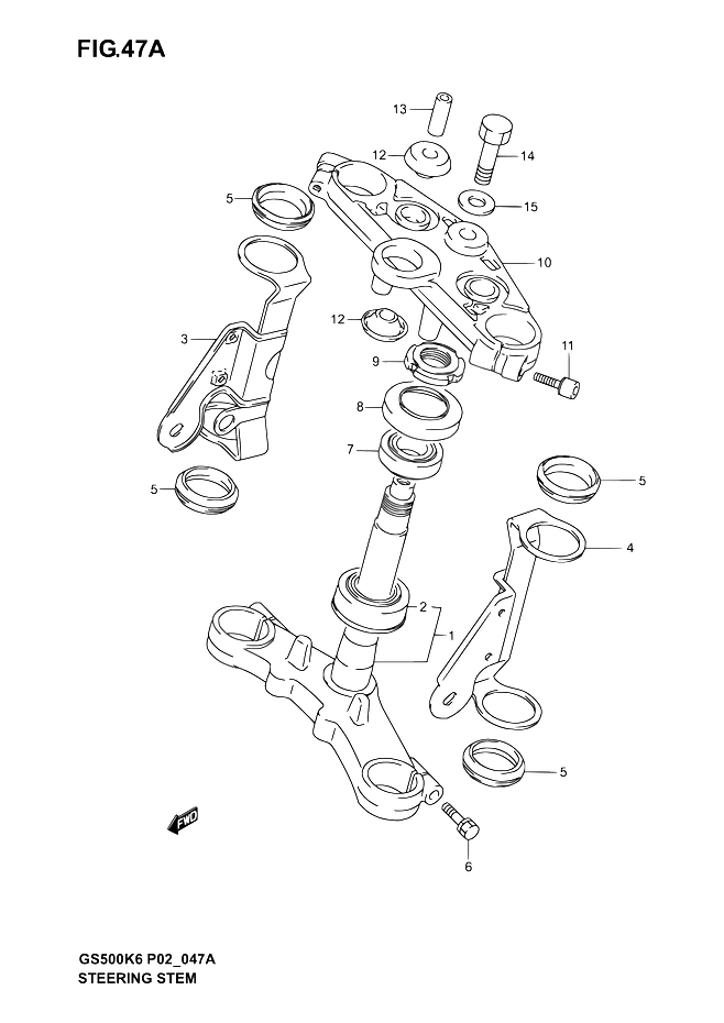 TE DE FOURCHE POUR SUZUKI GS FGS500F K5 2005