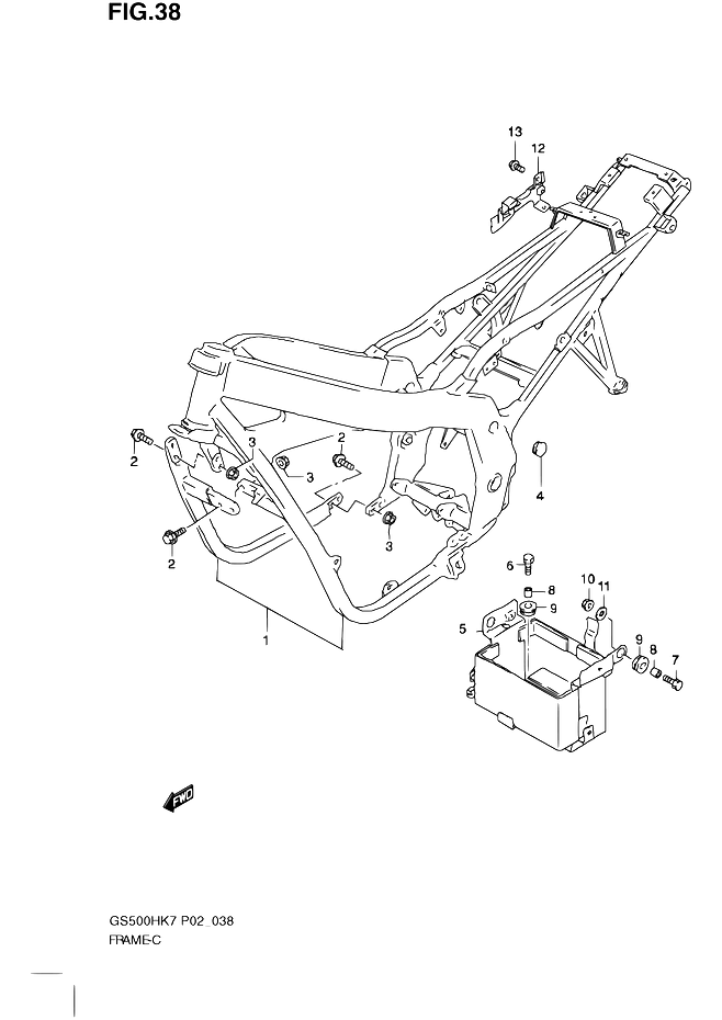 CADRE POUR GSF 500GS500FH K7 2007