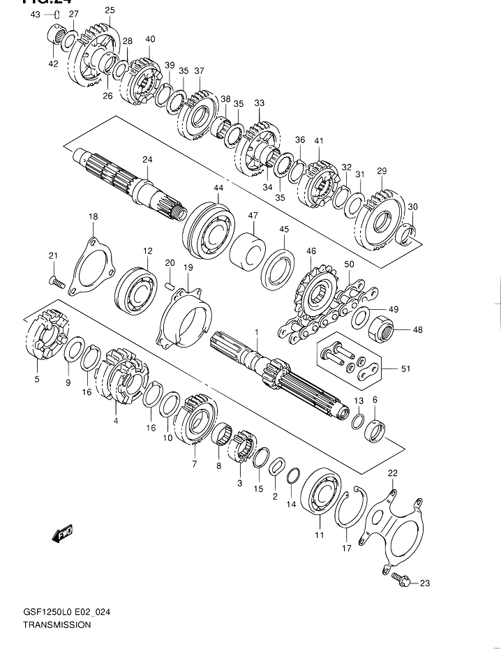 TRANSMISSION POUR SUZUKI BANDITGSF1250 L0 2010