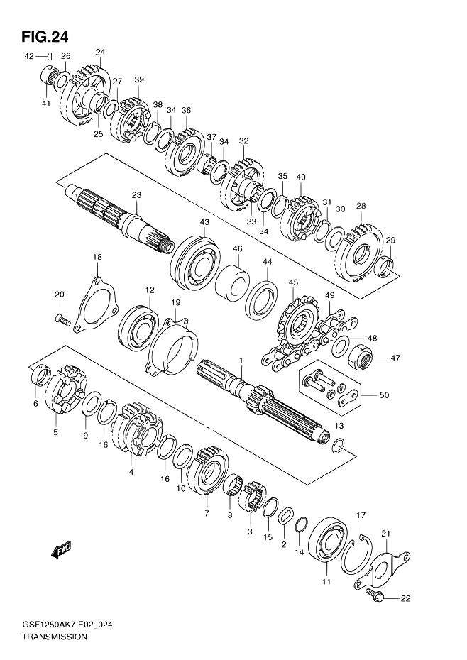 TRANSMISSION POUR SUZUKI BANDITGSF1250A K9 2009