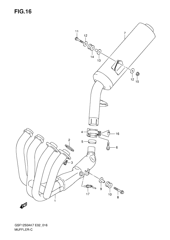 SILENCIEUX POUR SUZUKI BANDITGSF1250S K7 2007