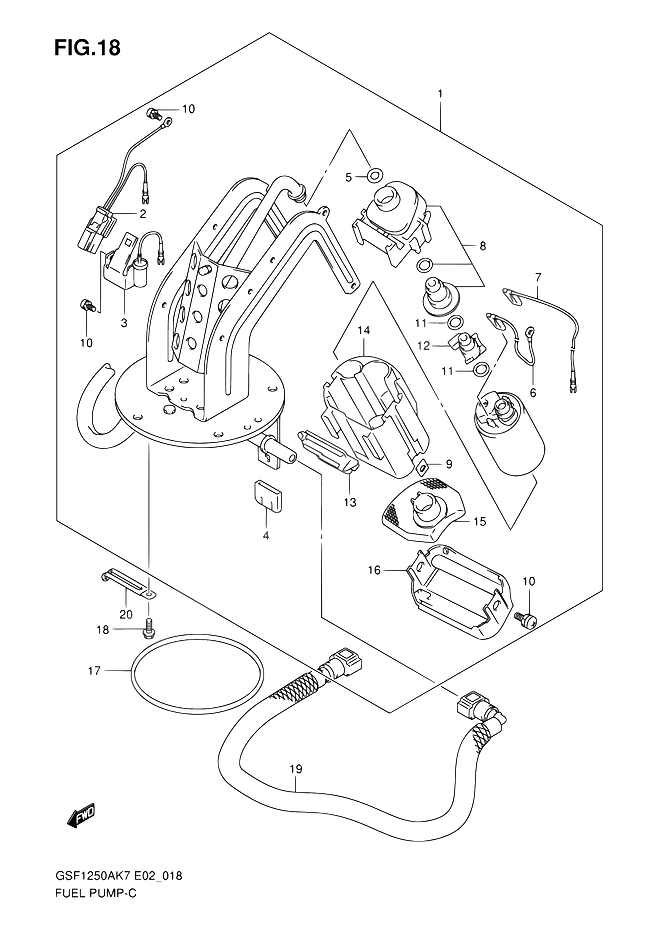 POMPE A ESSENCE POUR SUZUKI BANDITGSF1250S K7  2007