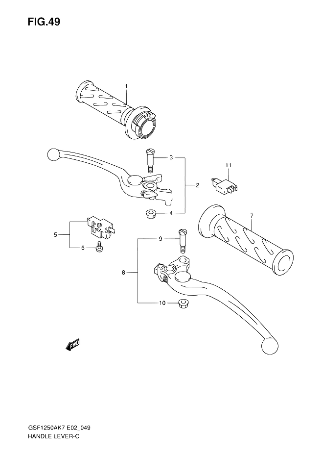ENSEMBLE LEVIERS POIGNEES POUR SUZUKI BANDITGSF1250S K9 2009