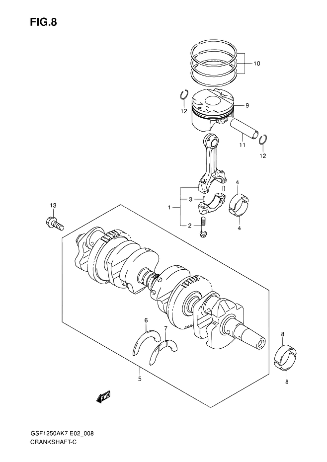 VILEBREQUIN POUR SUZUKI BANDITGSF1250SA K8 2008