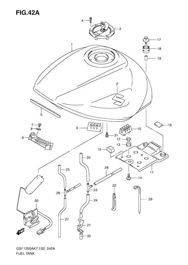 RESERVOIR DESSENCE POUR SUZUKI BANDITGSF1250SA K9 2009