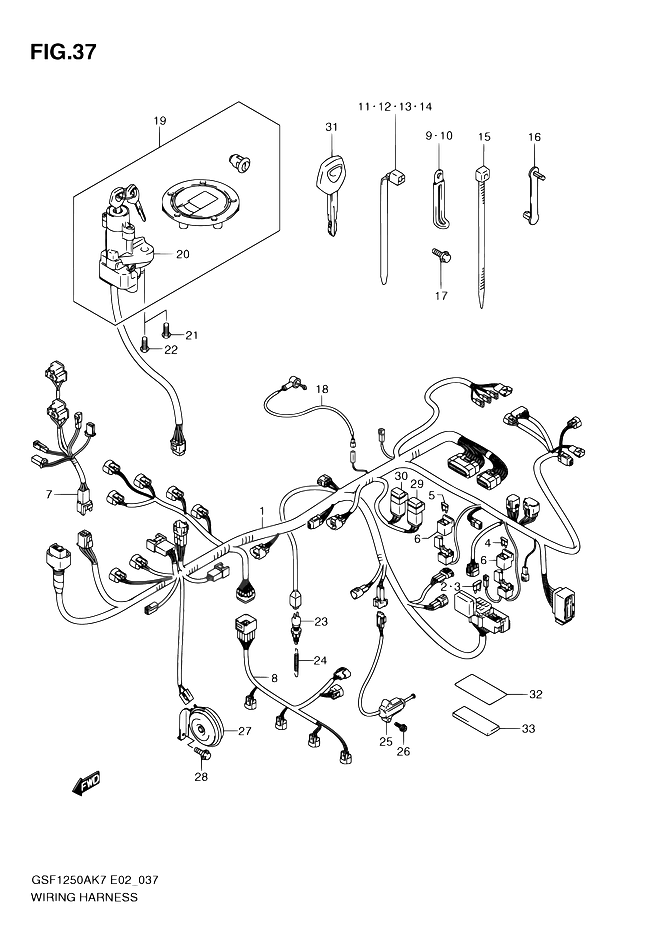FAISCEAU ELECTRIQUE POUR SUZUKI BANDITGSF1250SA K9 2009