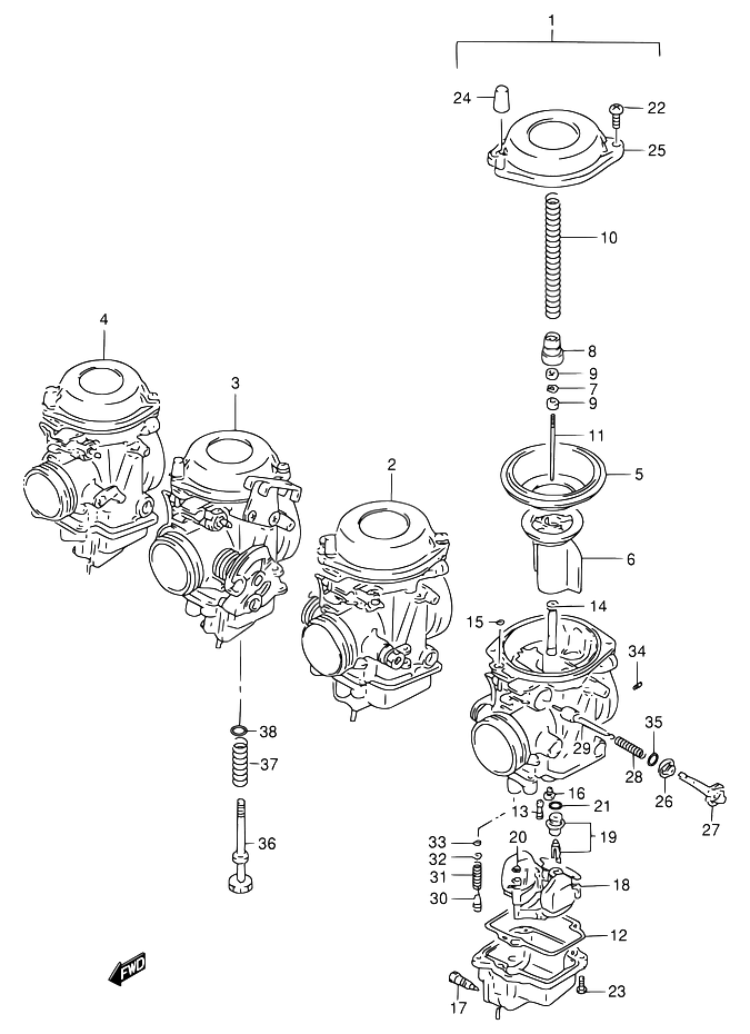 CARBURATEUR POUR SUZUKI BANDITGSF400VV 1997