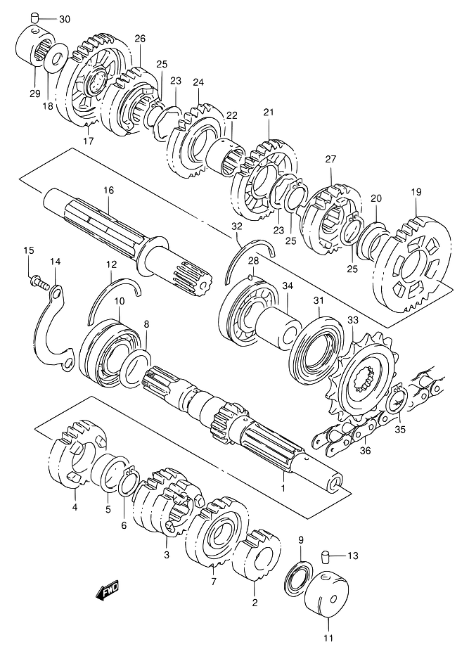 TRANSMISSION POUR SUZUKI BANDITGSF400VV 1997