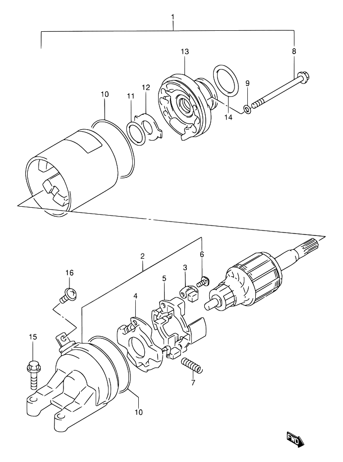 DEMARREUR POUR SUZUKI BANDITGSF400VV 1997