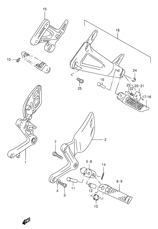 REPOSE PIEDS POUR SUZUKI BANDITGSF400VV 1997
