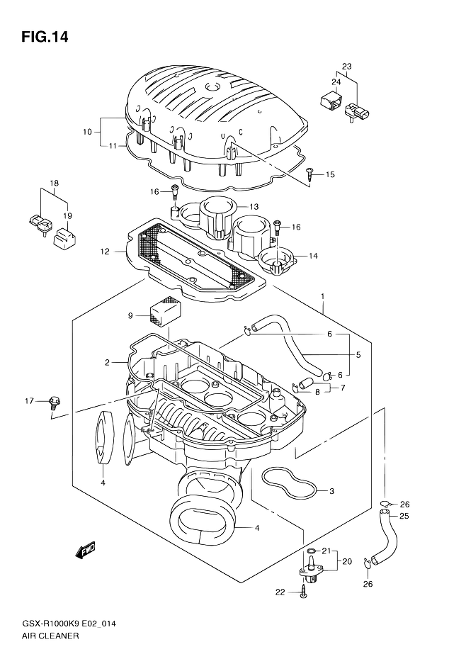 FILTRE A AIR POUR SUZUKI GSX RGSX R1000 L0 2010