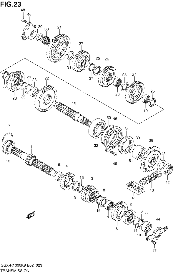 TRANSMISSION POUR SUZUKI GSX RGSX R1000 L0 2010