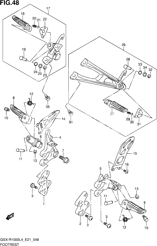 REPOSE PIEDS POUR GSX R 1000GSX R1000 L4 2014