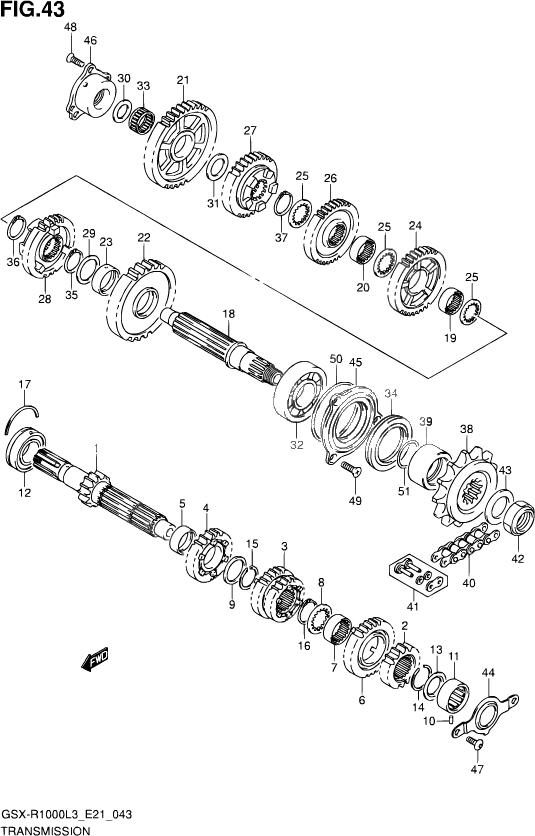 TRANSMISSION POUR SUZUKI GSX RGSX R1000ZUF L3 2013