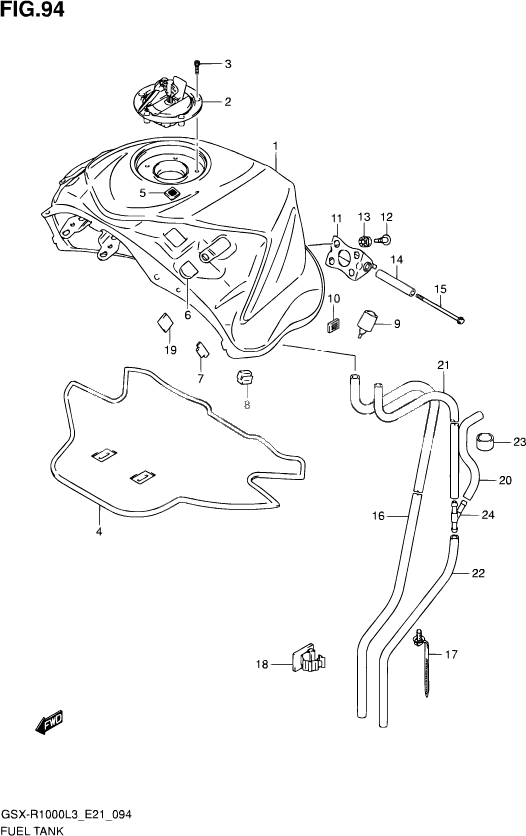 RESERVOIR DESSENCE POUR SUZUKI GSX RGSX R1000ZUF L3 2013