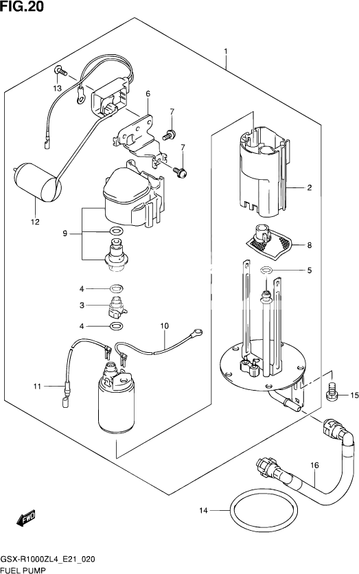 POMPE A ESSENCE POUR GSX R 1000GSX R1000ZUF L4 2014