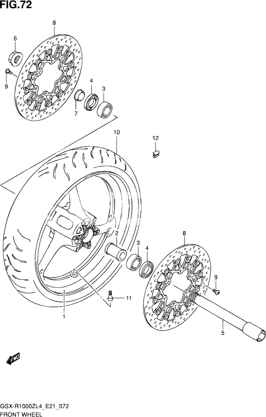 ROUE AVANT POUR GSX R 1000GSX R1000ZUF L4 2014