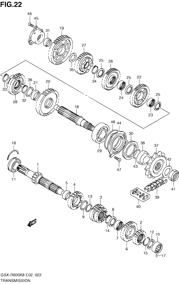 TRANSMISSION POUR GSX R 600GSX R600 K9 2009