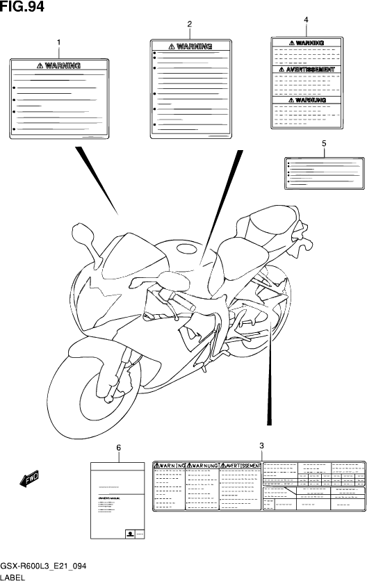 ETIQUETTE POUR GSX R 600GSX R600 L3 2013