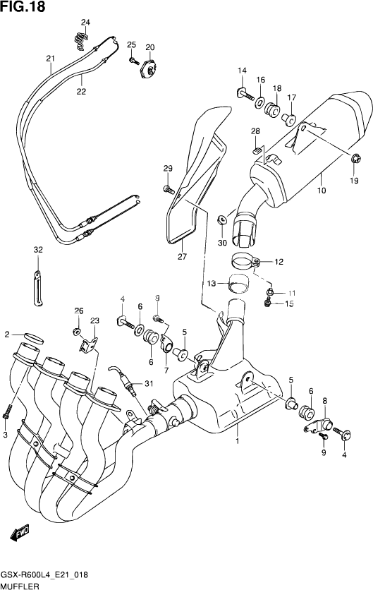 SILENCIEUX POUR GSX R 600GSX R600 L4 2014