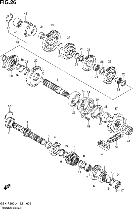 TRANSMISSION POUR GSX R 600GSX R600 L4 2014