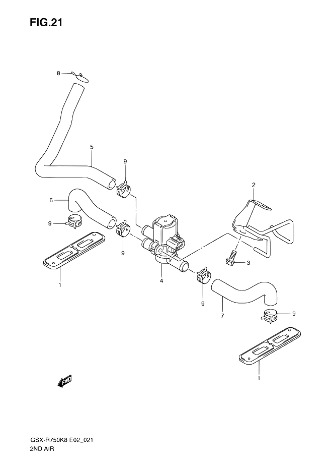 SYSTEME DE RECYCLAGE GAZ DECHAPPEMENT POUR GSX R 750GSX R750K9 2009