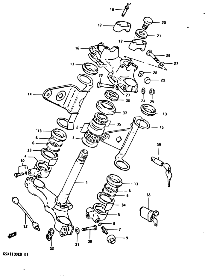 TE DE FOURCHE POUR SUZUKI GSXGSX1100E D GSX1100EX D GSX1100ES D 1983