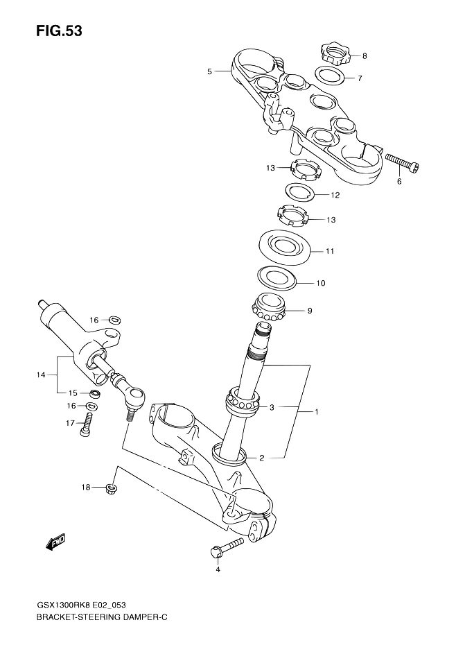 TES DE FOURCHE AMORTISSEUR DE DIRECTION POUR HAYABUSA 1300GSX1300RL0 2010
