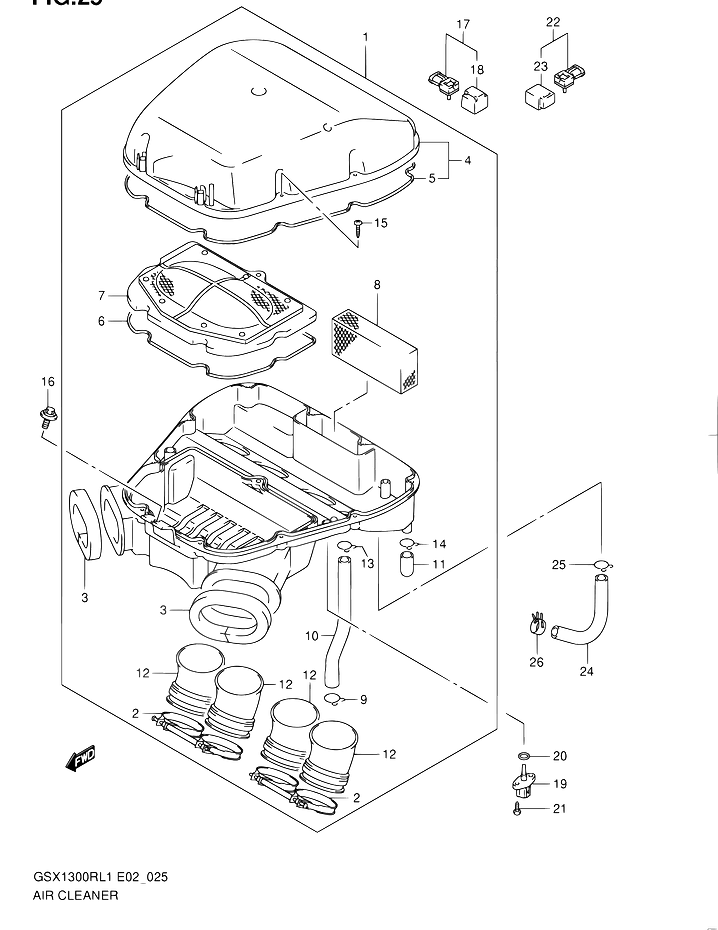 FILTRE A AIR POUR HAYABUSA 1300GSX1300RL1 2011