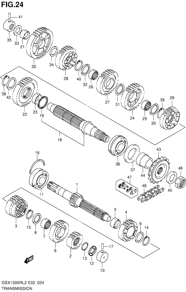 TRANSMISSION POUR HAYABUSA 1300GSX1300RL2 2012