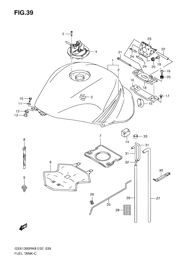 RESERVOIR DESSENCE POUR HAYABUSA 1300GSX1300RU2K8 2008