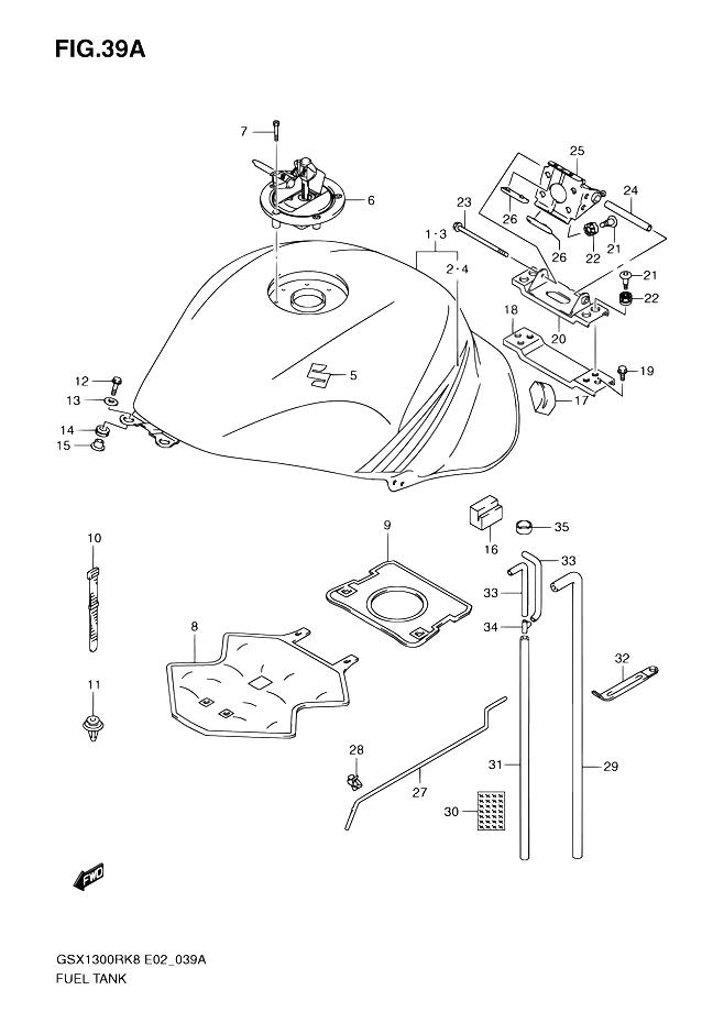 RESERVOIR DESSENCE POUR HAYABUSA 1300GSX1300RUFK9 2009