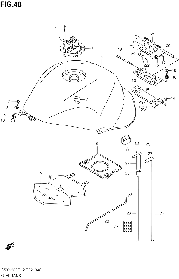 RESERVOIR DESSENCE POUR HAYABUSA 1300GSX1300RUFL2 2012
