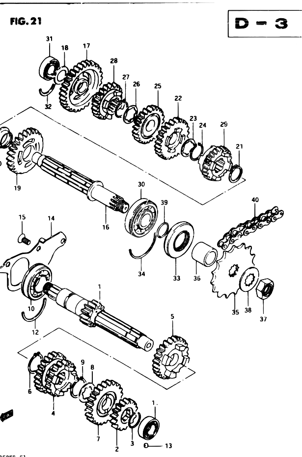 TRANSMISSION POUR SUZUKI GSXGSX250 Z GSX250E Z GSX250S Z GSX250ES Z 1982